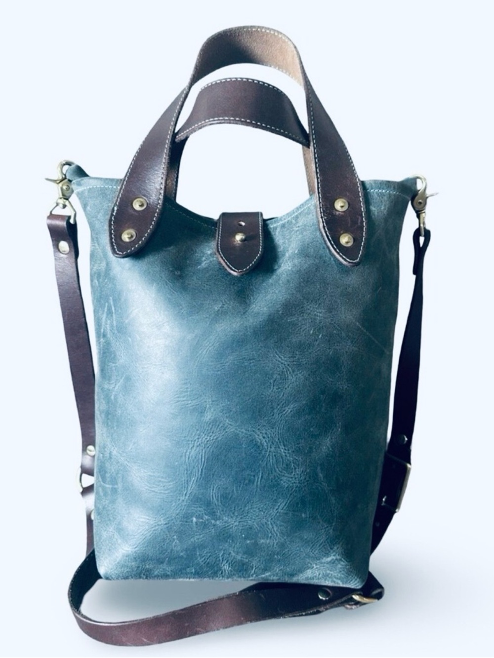 Avery $325 MSRP Bison Leather/Suede Green Handmade Jade  Bucket bag boho-western